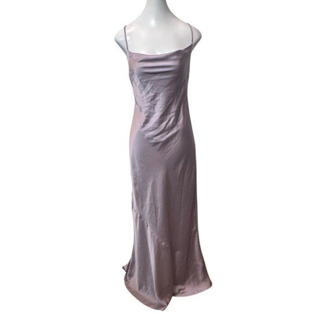 Show Me Your Mumu XS Tuscany Maxi Slip Dress Cowl Neck Dusty Purple Formal Satin